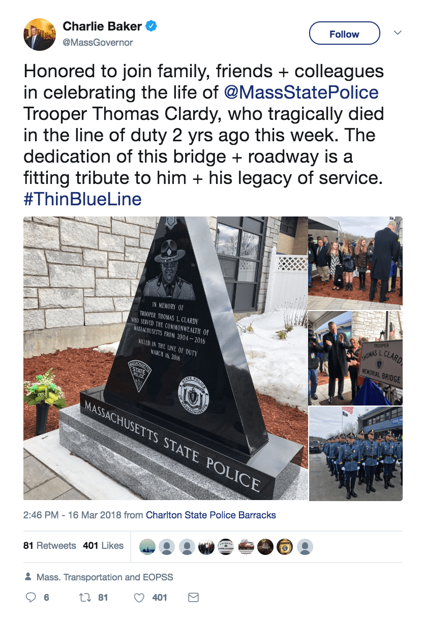Trooper Thomas Clardy Honored on 2 year death Anniversary