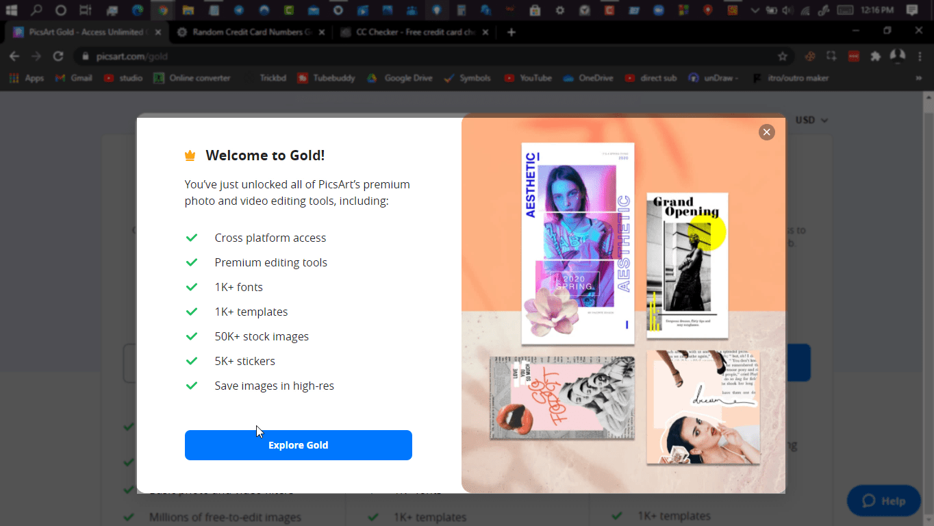Picsart Gold? Account 30 দিনের জন্য Free Subscription Method