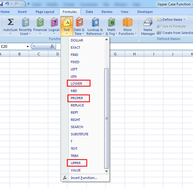 Excel Functions