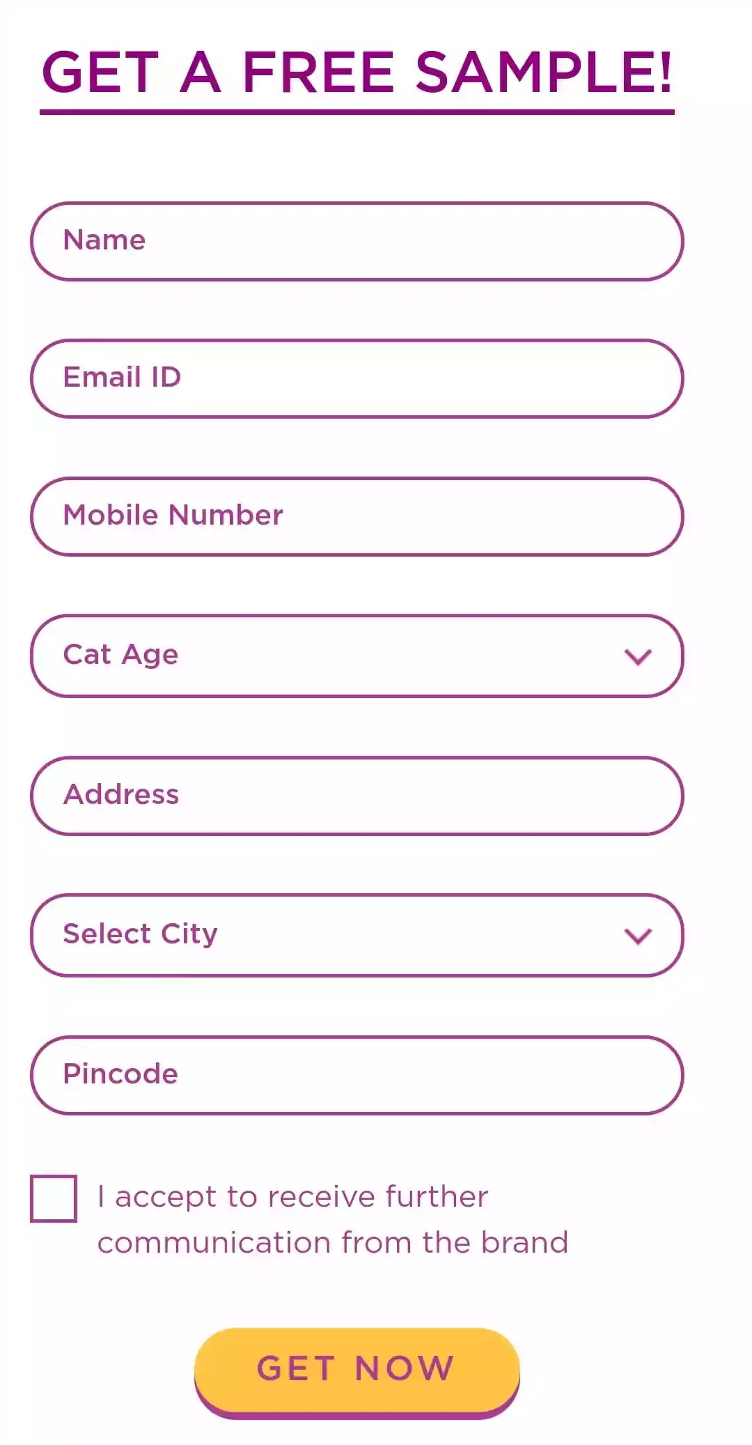 Free Sample Whiskas Tasty Food In Cat Your Pet