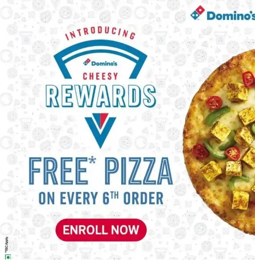 Domino's Cheesy Rewards Free Pizza on Every 6 Order
