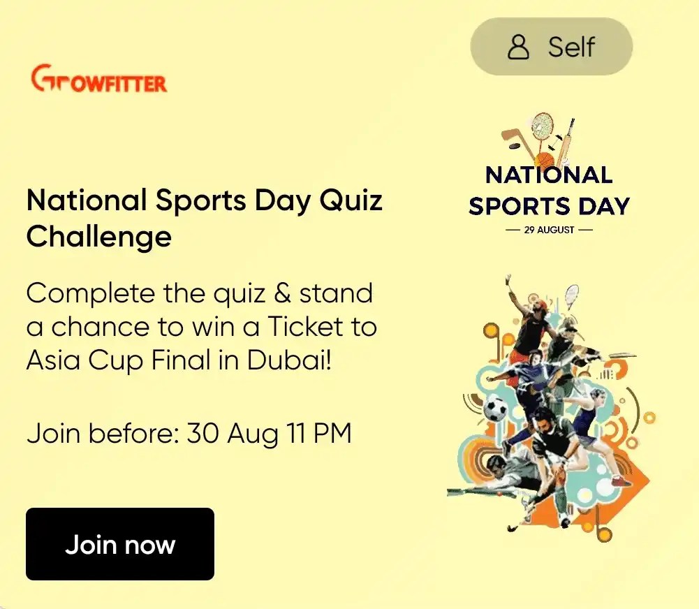 Growfitter National Sports Day Quiz Challenge Answers Free Coffee Mug