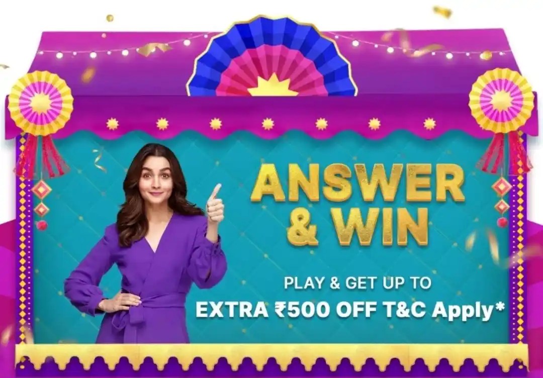 Flipkart BBD Question Answers & Win Get Up to Rs.500 OFF