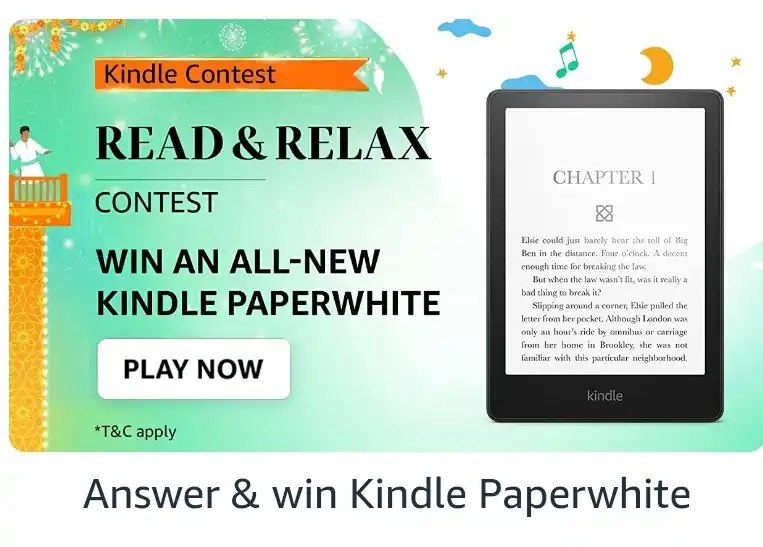 Amazon Kindle Read & Relax Contest Quiz Answers Win Kindle Paperwhite