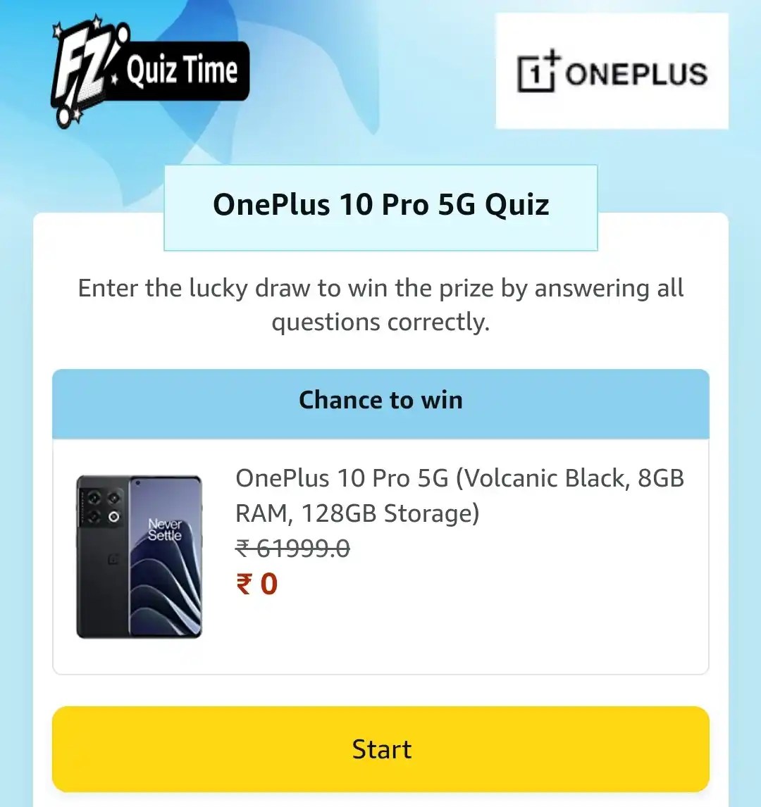 Amazon Oneplus 10 Pro 5G Quiz Answers Win Oneplus 10 Pro 5G