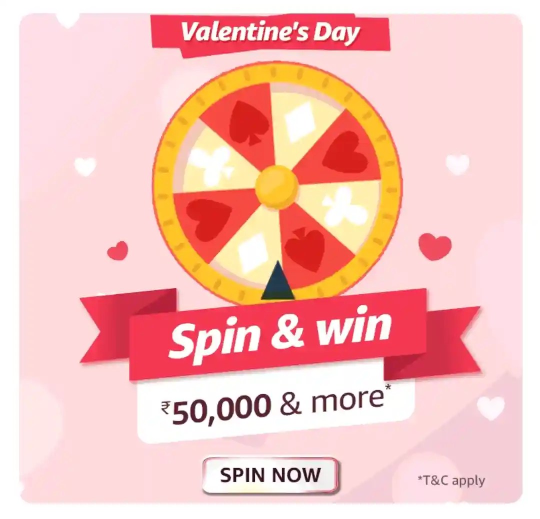 Amazon Valentine's Day Spin And Win Rs.50,000 & More