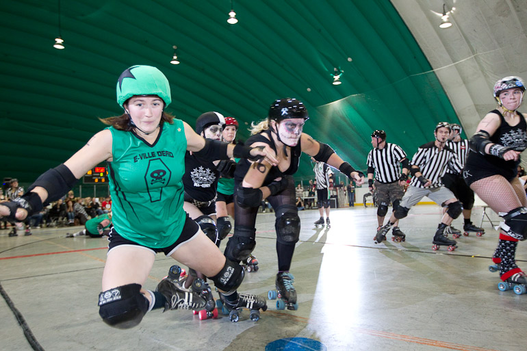 Edmonton Roller Derby, The Eville Girls vs Regina Pile o’ Bones