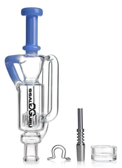Glass Guru Nectar Collector 8" Recycler Kit Trifecta Smoke Shop
