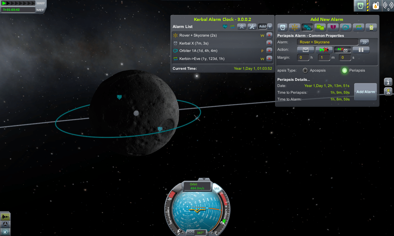Kerbal Alarm Clock by TriggerAu