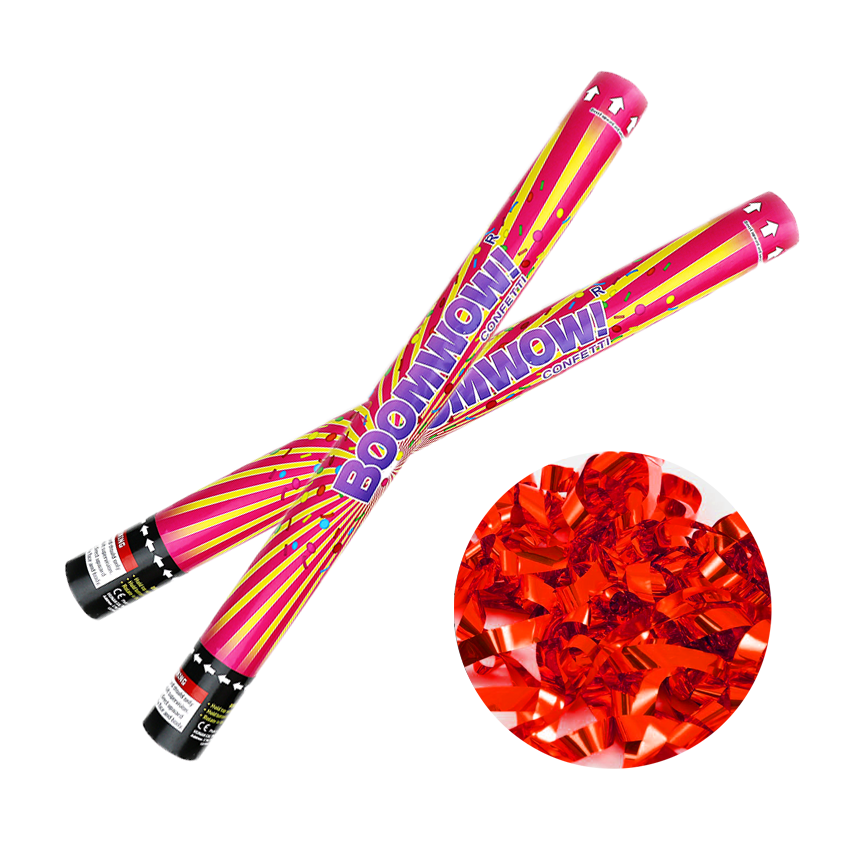 Metallic Red Streamers Confetti Cannons 45cm Triggered Pyrotechnics