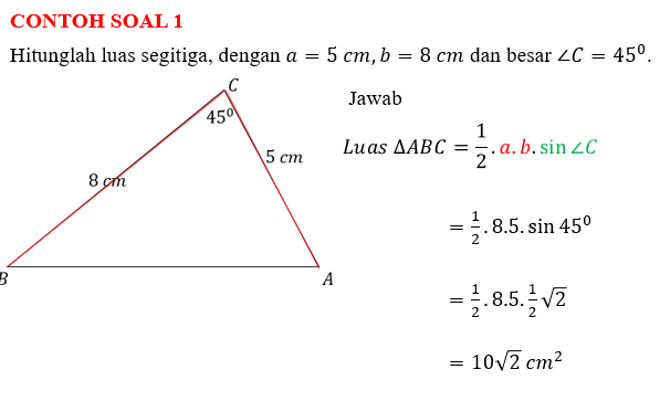 RUMUS ATURAN SINUS, KOSINUS DAN LUAS SEGITIGA