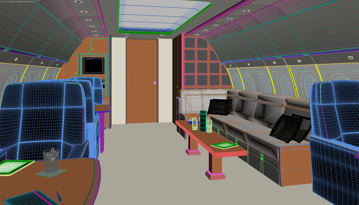 Aircraft Interior 3D Model Plane Interior 3D Model Rendering