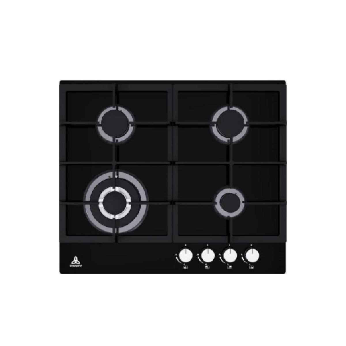 TRG600BK 60cm 4 Burner Gas Glass Cooktop TRINITY