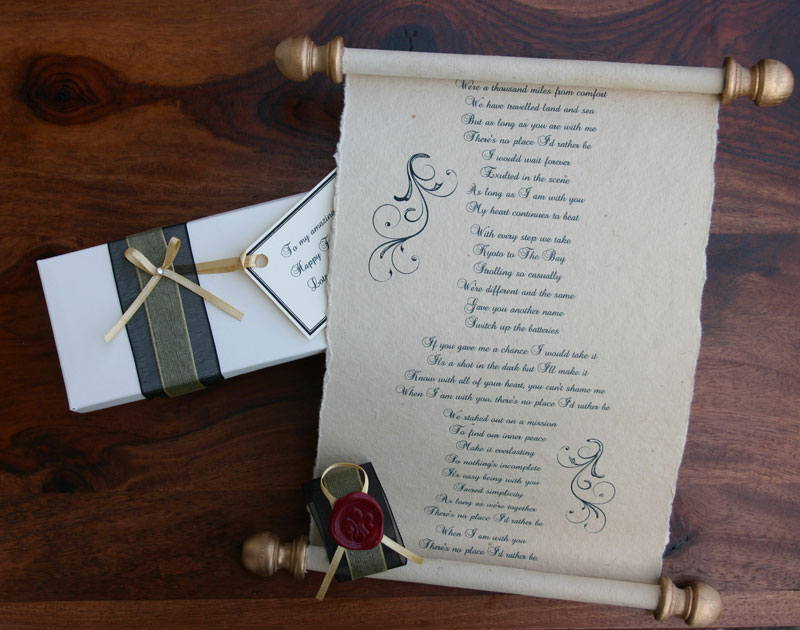 Personalised gift scrolls Trinitybox
