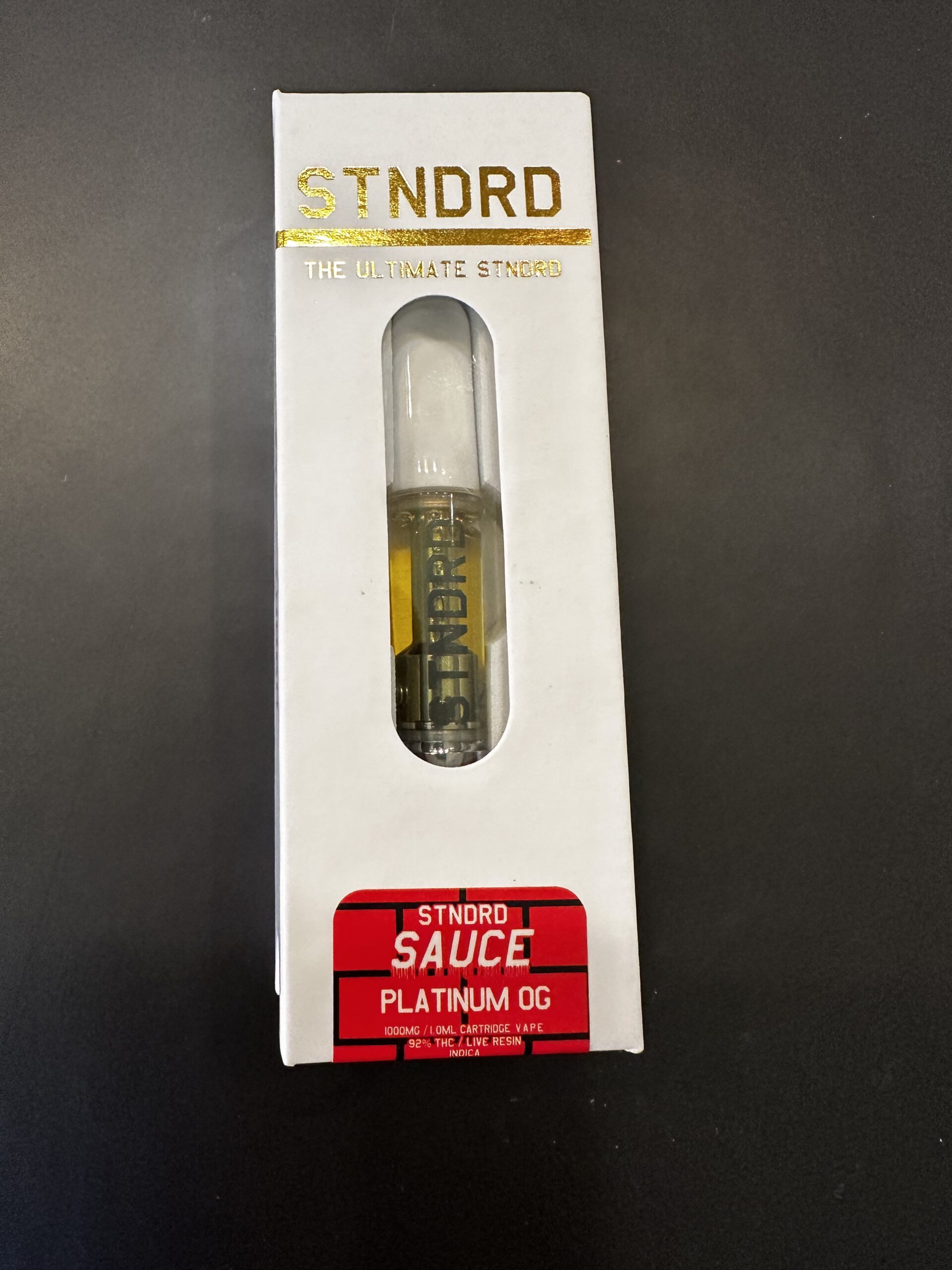 STNDRD SAUCE (A.K.A. LIVE RESIN) CARTS ‘INDICA’ Trinity Growers Co.