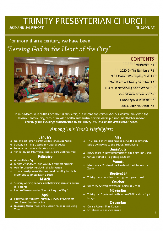 Annual Report Trinity Presbyterian Church