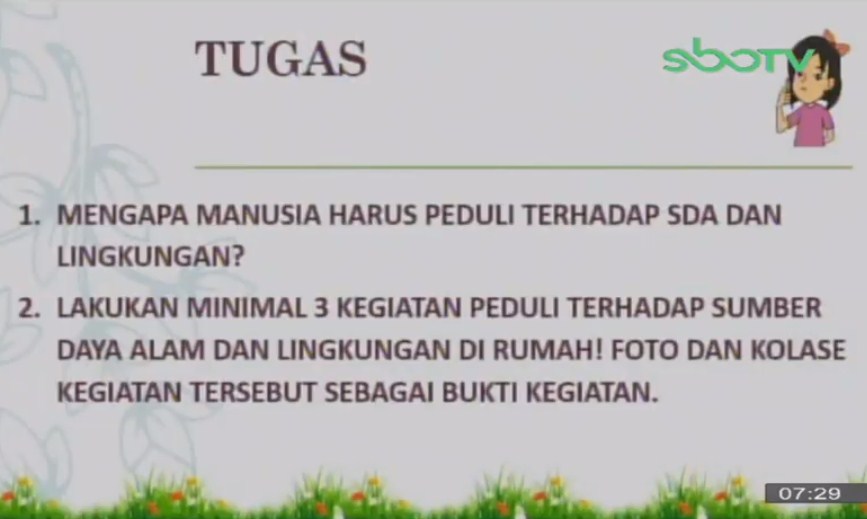 Soal dan Jawaban SBO TV 16 September SD Kelas 4