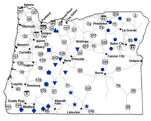 Driving Map Of Oregon Oregon SnoParks TripCheck Oregon Traveler Information