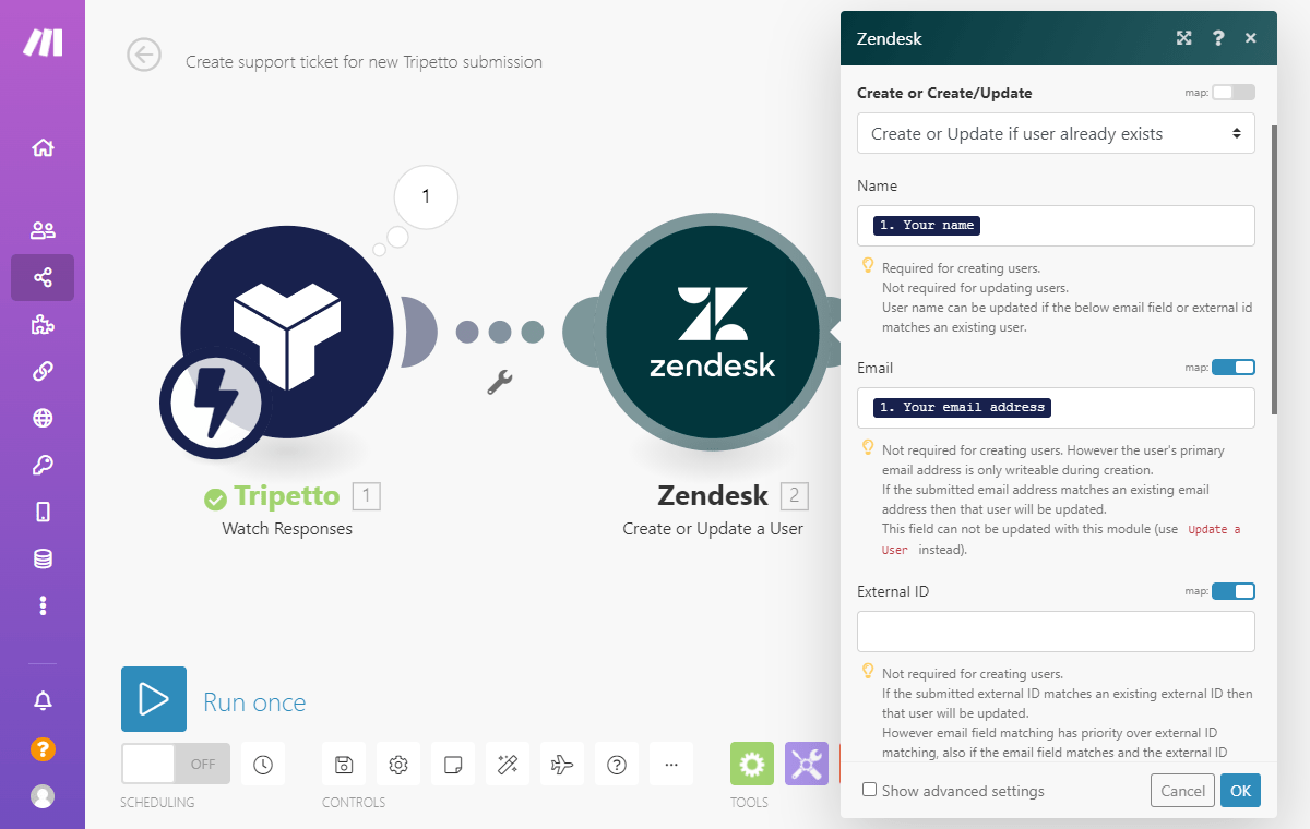 Automatically create Zendesk support tickets Tripetto Help Center