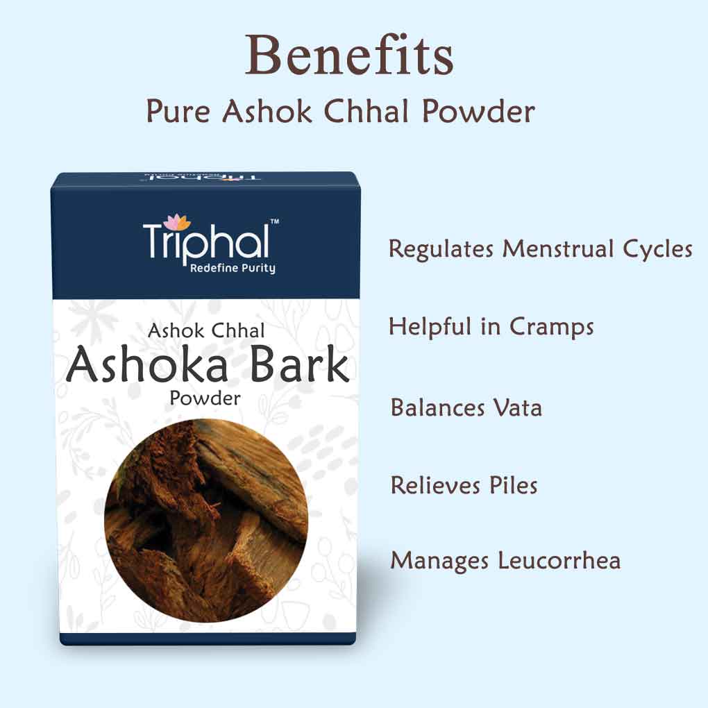 Ashoka Bark Powder Ashok Chhaal Churna Pure & Natural Triphal