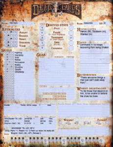 Deadlands Pre-gens: The Magnificent Seven Character Folio | TripleCrit
