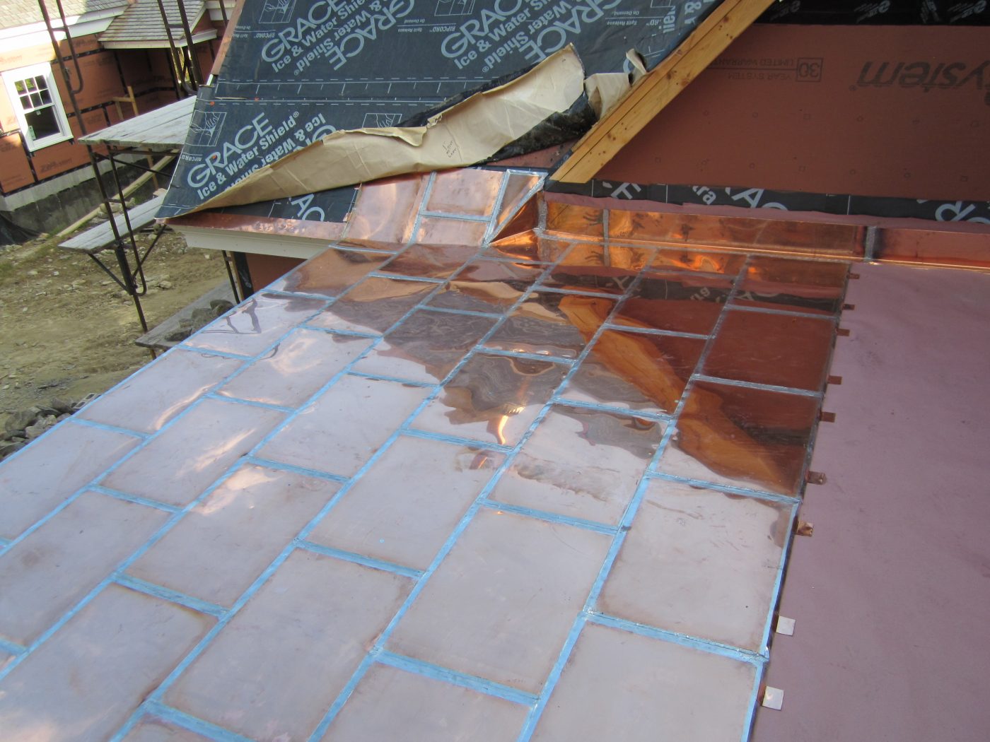 New Flat Seam Copper Roof Triple M Contracting