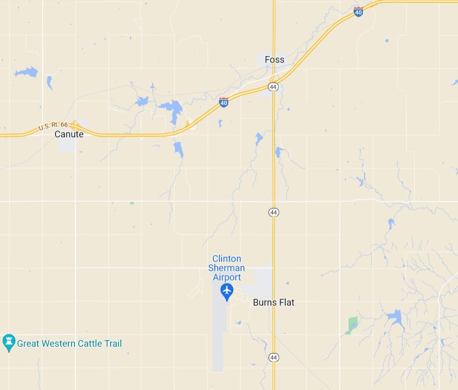 Map to Oklahoma Spaceport