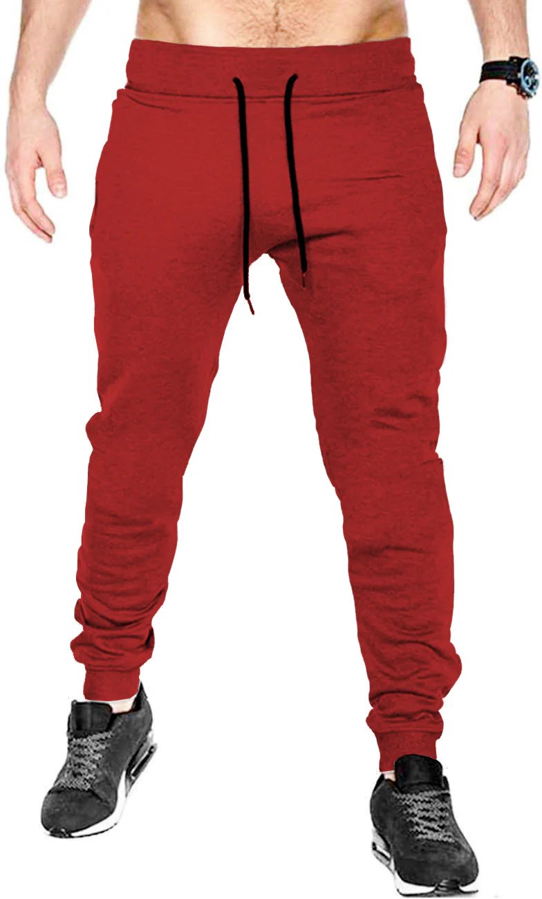Solid Men Red Track Pants TRIPR