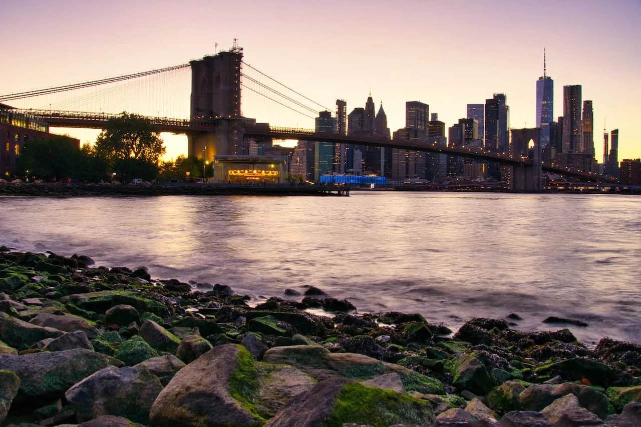 Experiencing a Beautiful Brooklyn Bridge Sunset in New York City