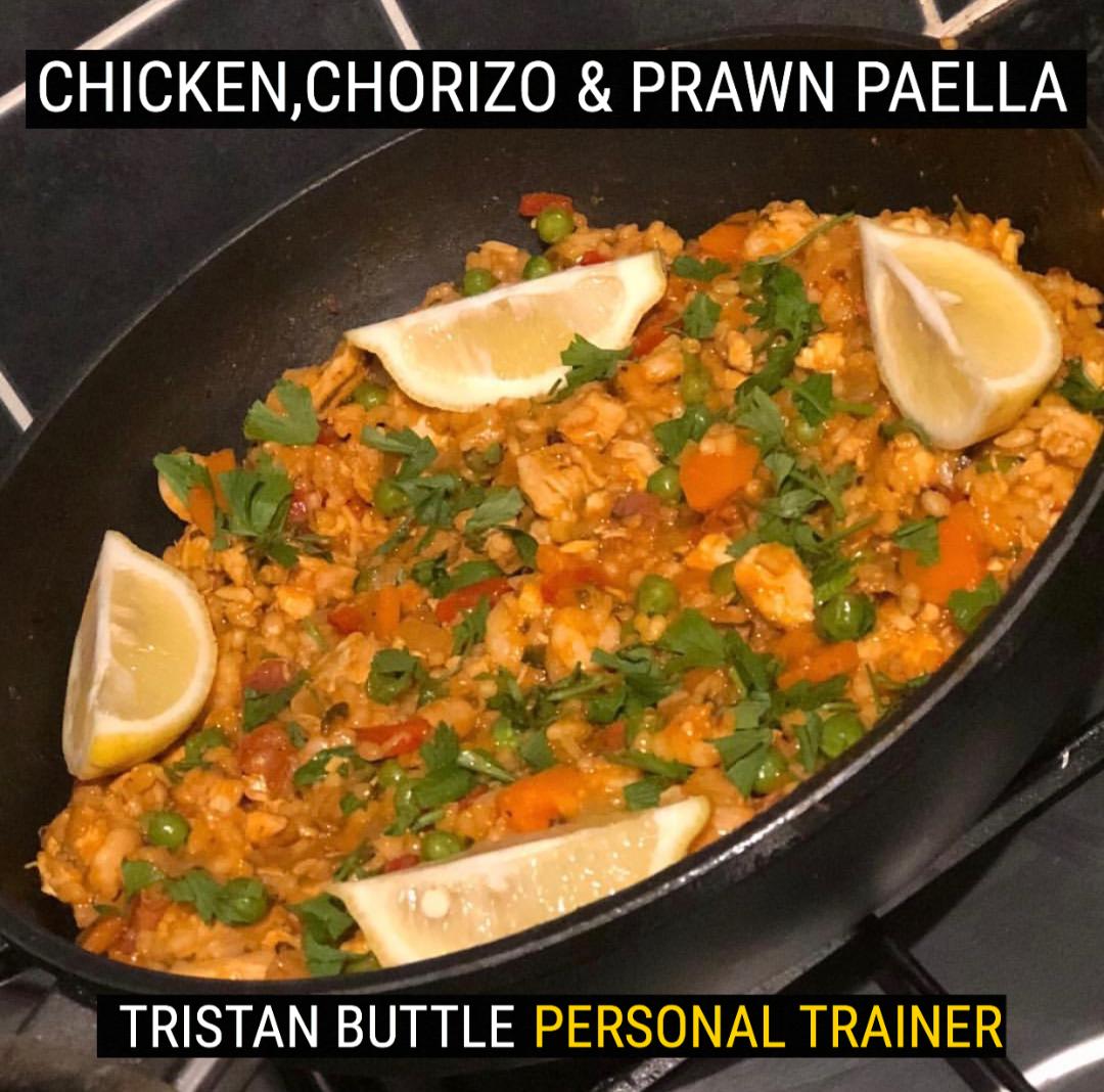 Chicken, Chorizo & Prawn Paella... Tristan Buttle