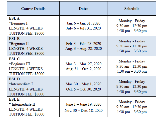 ESL Program Tritions Education Group
