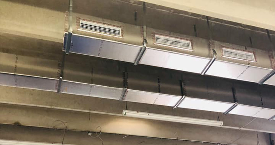 New A/C Fiberboard ducts & New A/C Unit Triumph A/C & Refrigeration Corp