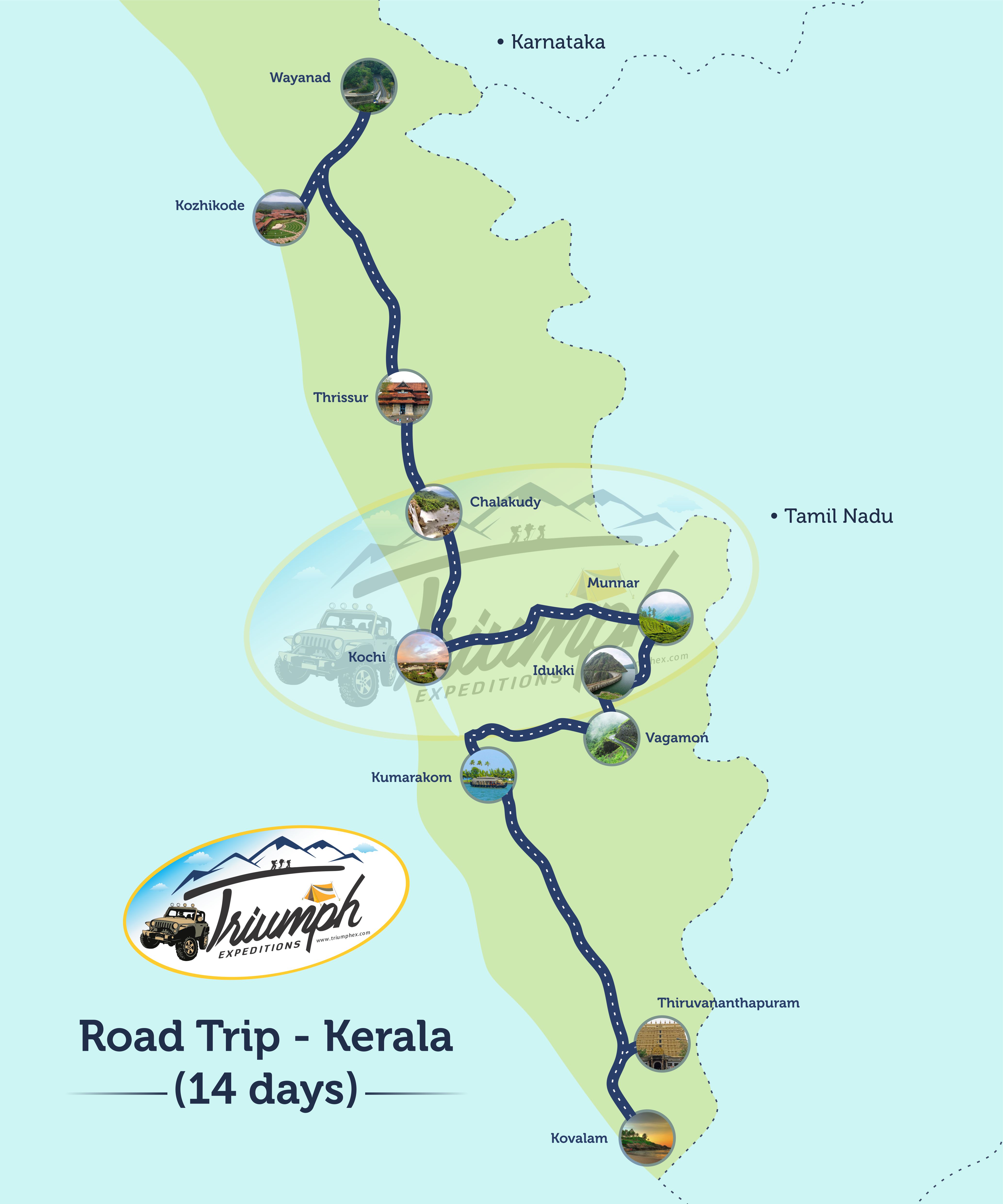 Road Trip in Kerala at best offer Triumph Expeditions