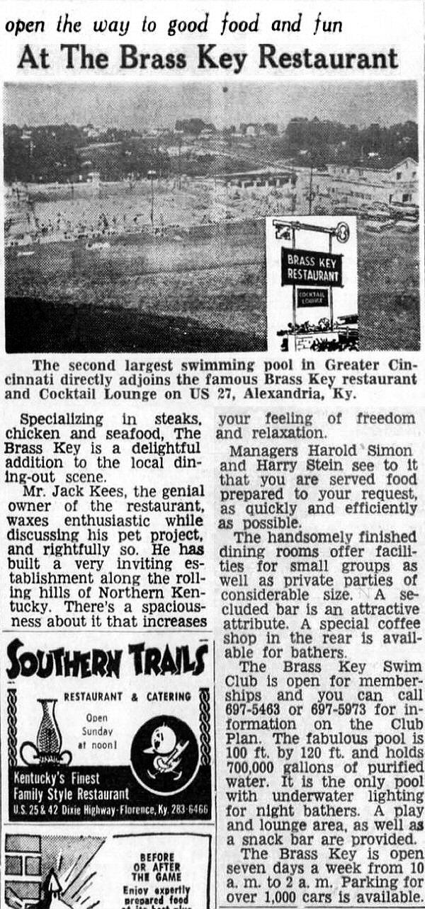 Brass Key Swimming Pool & Restaurant in Alexandria, KY