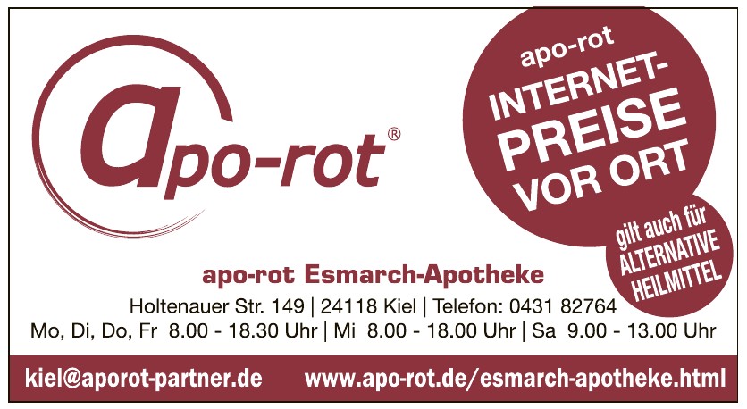 ApoRot EsmarchApotheke Wirtschaft & Geschäftswelt Kieler Nachrichten