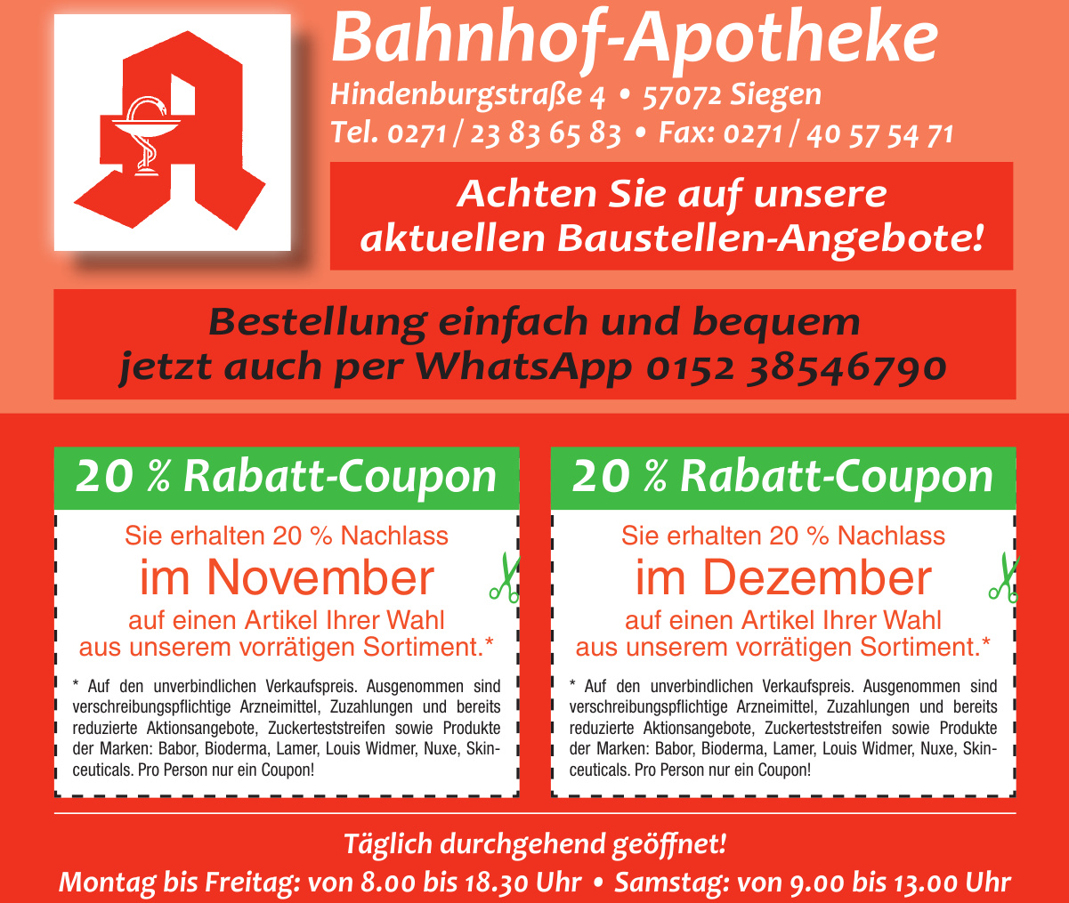 CityGalerie Siegen beautyCasca, Fielmann & Rituals Cosmetics