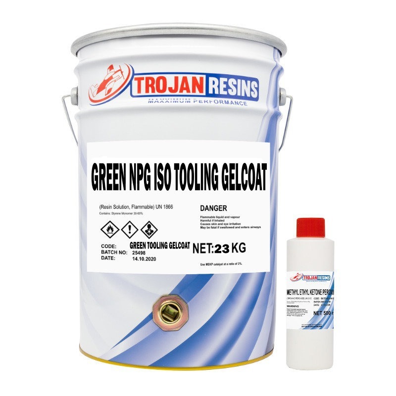 GREEN ISONPG Tooling Gelcoat + Catalyst Trojan Fibreglass Online