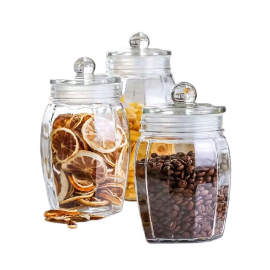 Airtight Food Storage Glass Jars with Vacuum Glass Lids