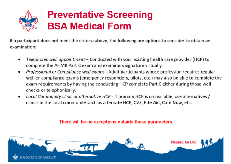 Summer Camp Health Forms Boy Scout Troop 23, Wheaton Illinois A Boy