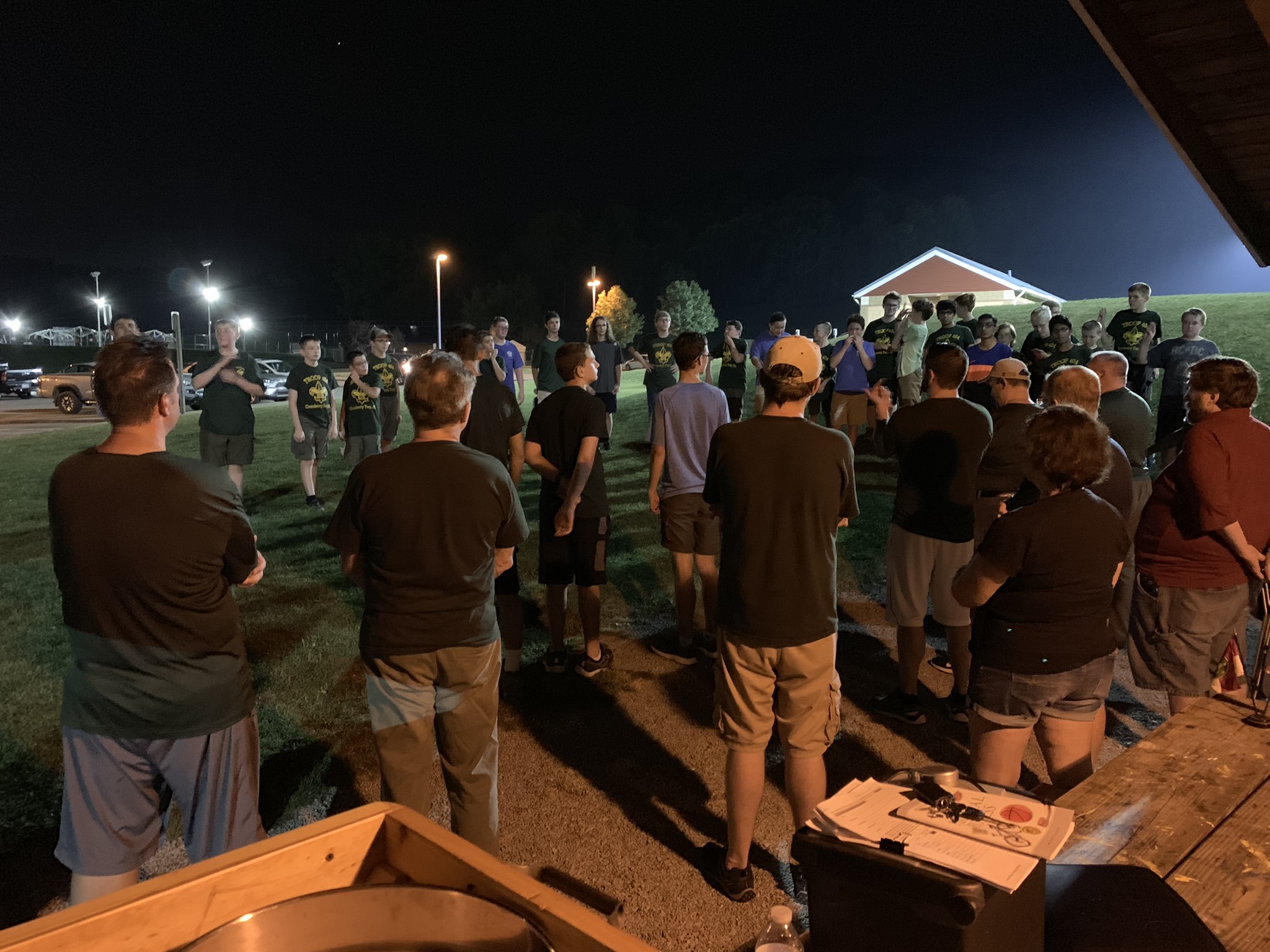 Enjoying the Weather While We Can! Troop 404 (boys) and 405 (girls