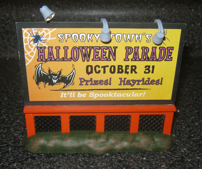 Lemax Spooky Town Halloween Parade Lighted Billboard Sign Halloween Village eBay