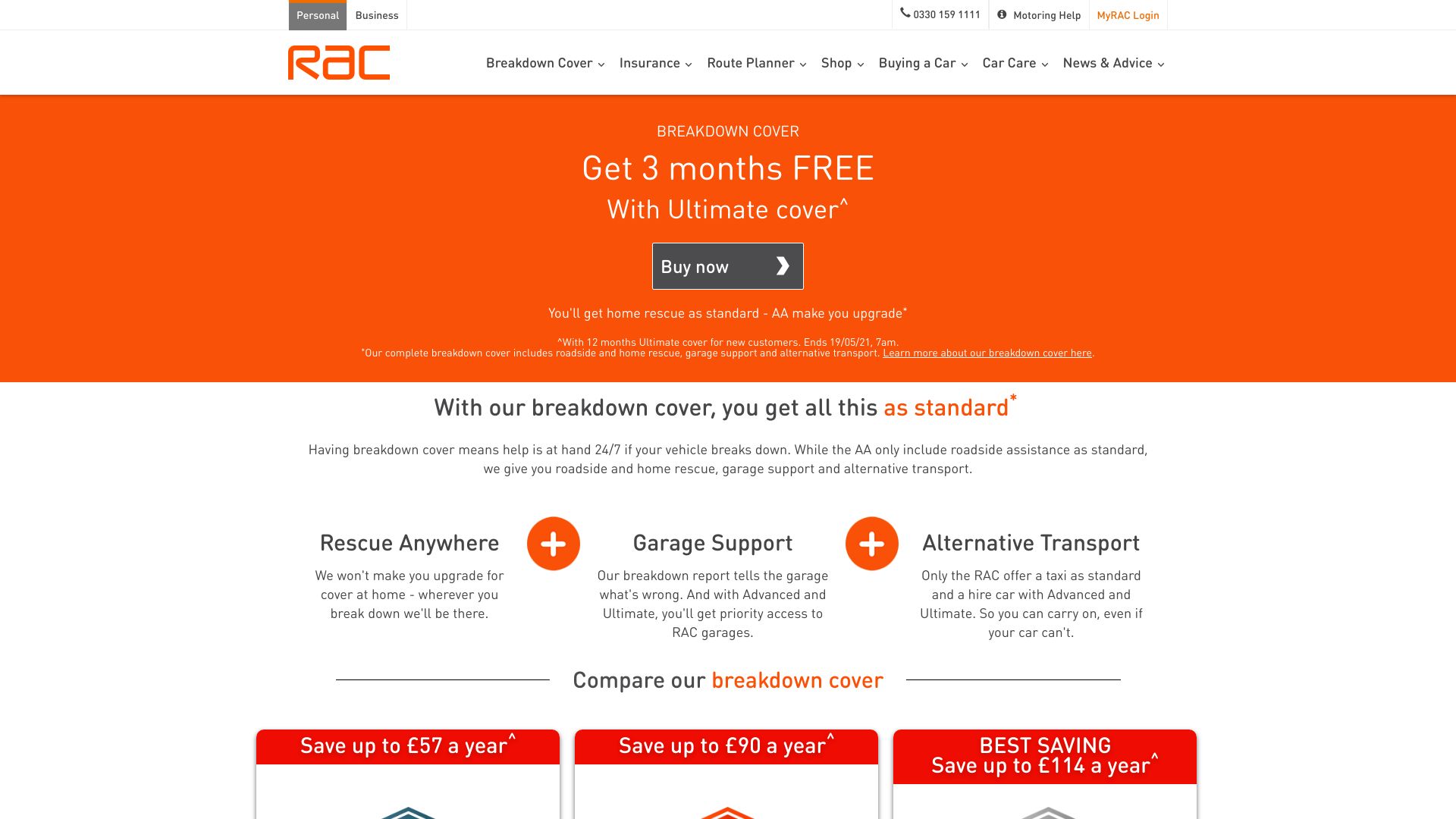 RAC EPP Special Prices Voucher Code Discount Promotion UK
