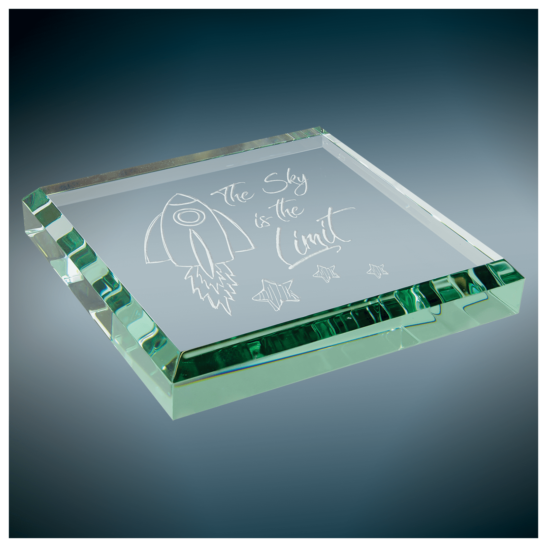 Jade Glass Paperweight Trophy King of Ramsey