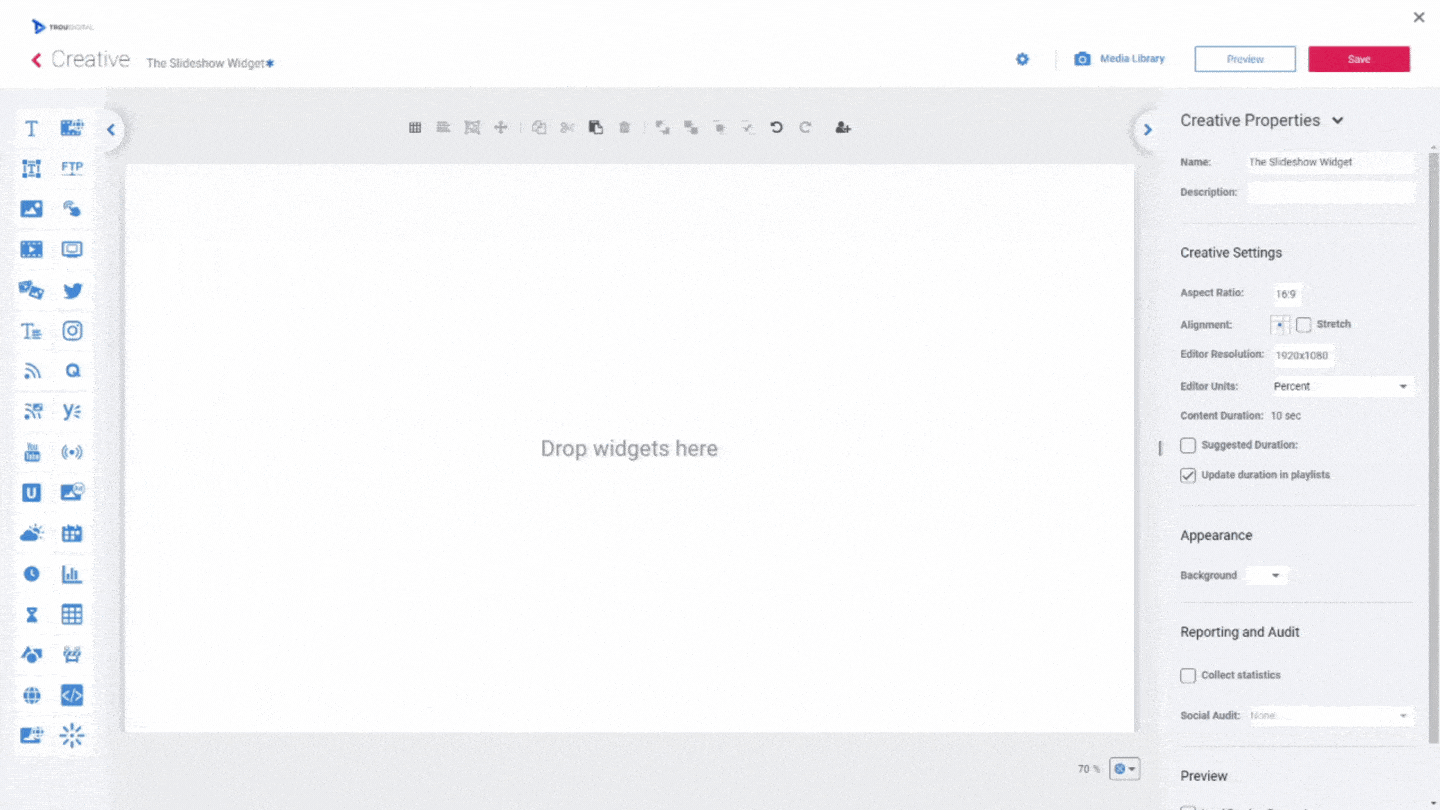 Using The Slideshow Digital Signage Widget On The Studio