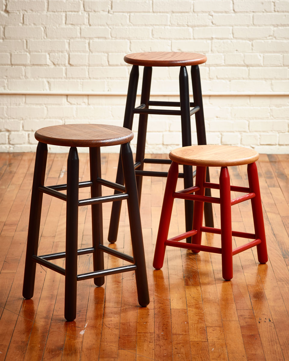 Solid Round Top Stools Troutman Chair Company
