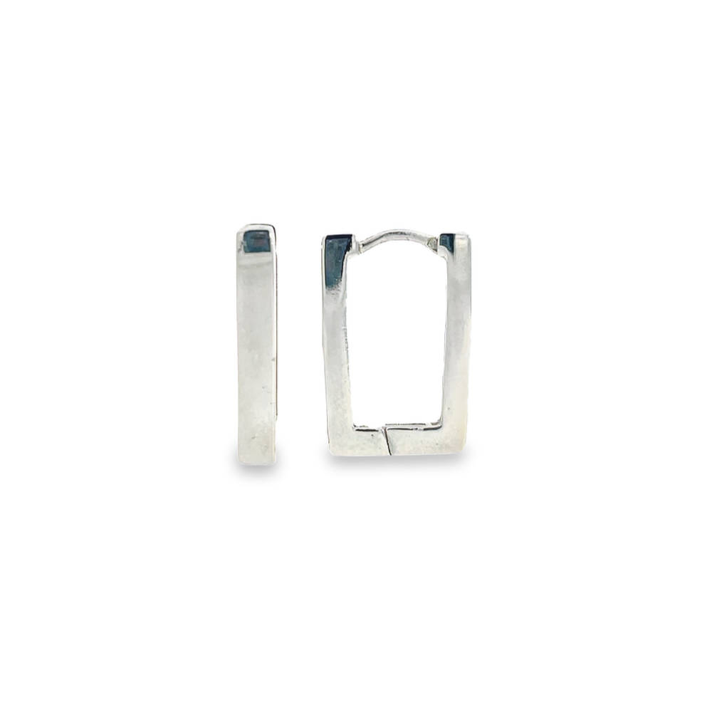 Silver Rectangular Hoop Earrings Troy O'Brien Fine Jewellery