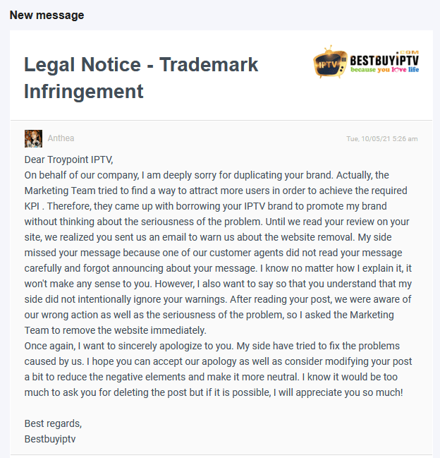 TROYPOINT IPTV dot Net Scam Site Stay Away