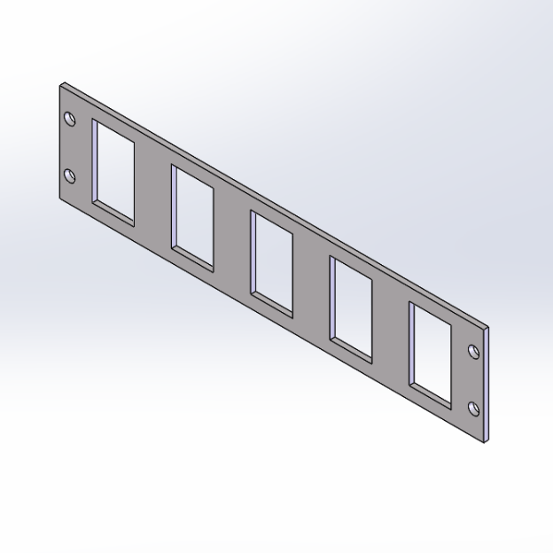 2" Faceplate with Five 1.48 x .85 Rocker Switch CutOuts Troy Products