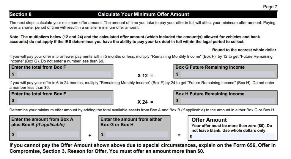 How To Fill Out Form 433A (OIC) (2022 Version), Detailed Instructions