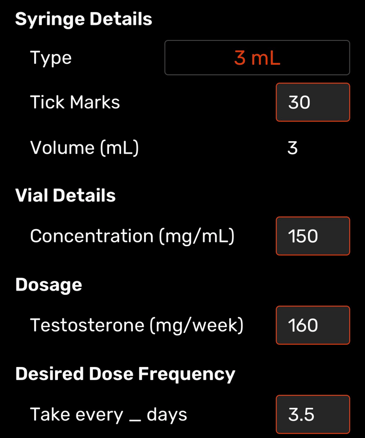 Testosterone Replacement Therapy (TRT) Calculator App TRTCalc